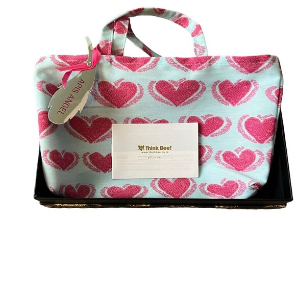 Think Bee Japanese World Map Globe Long Wallet Zip Up Coated Canvas Light Blue - Picture 13 of 16